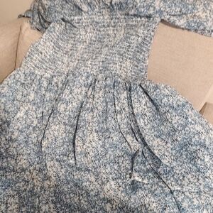 ByTimo Blue & White Romantic Floral Abstract Maxi Dress With Petticoat, Lrg